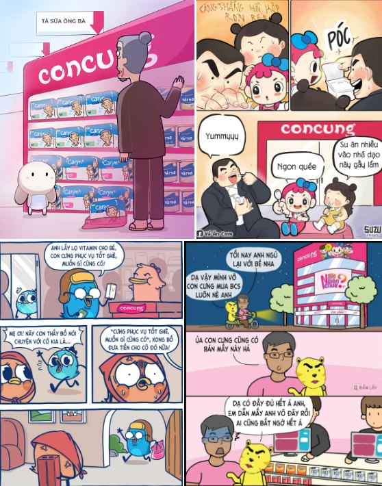 Con Cưng trong chiến dịch quảng cáo trên cái fanpage comic