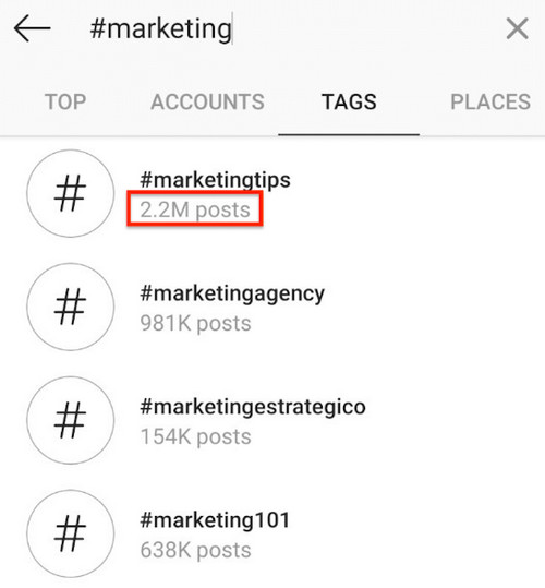 hashtag trên Instagram