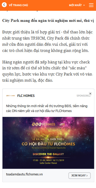 Demo Native Ads tr&ecirc;n Mobile