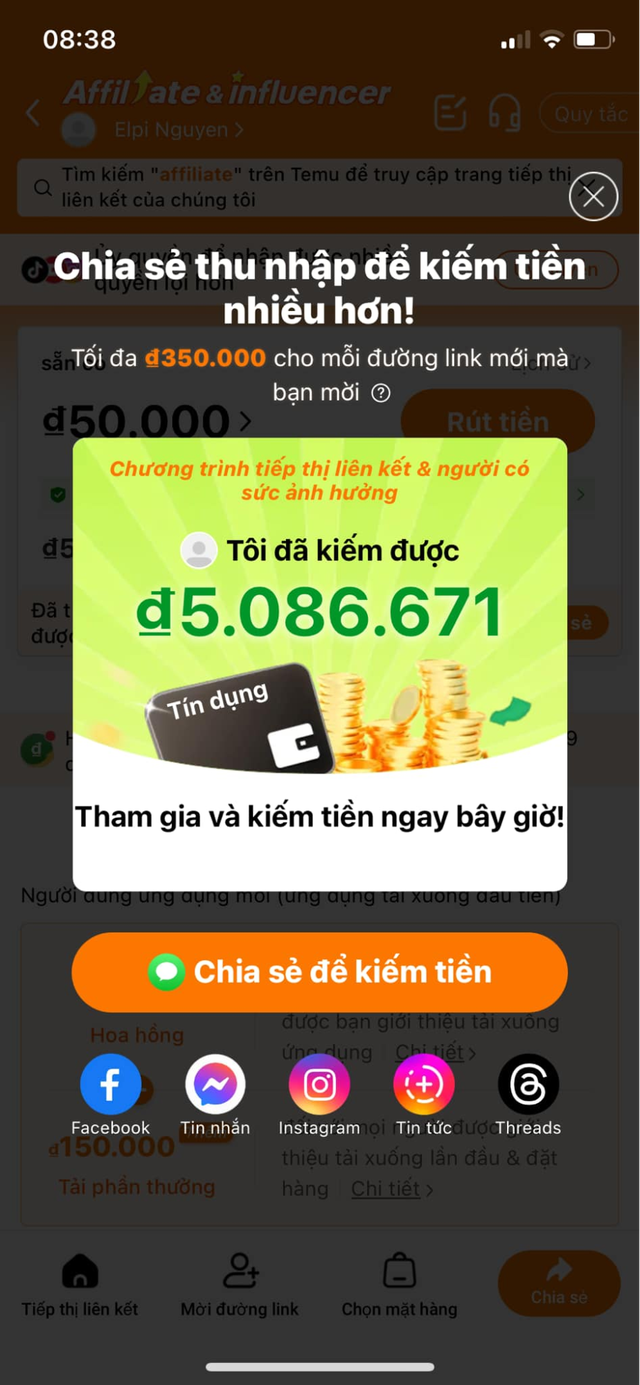 Chương trình Affiliate của Temu