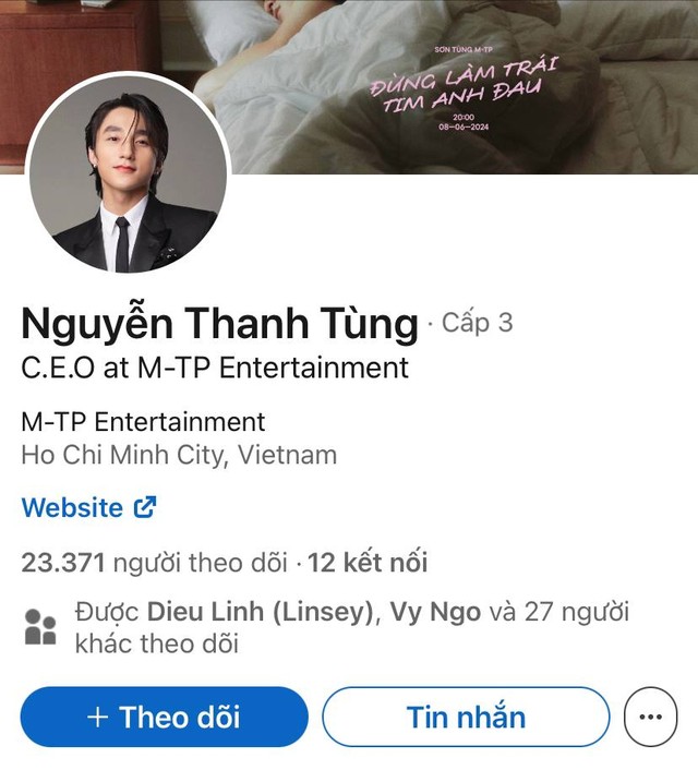 Sơn Tùng M-TP lọt top nhà sáng tạo nội dung trên LinkedIn