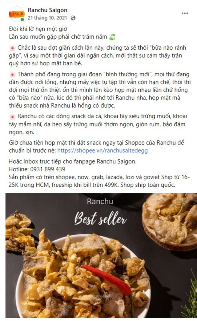 Mẫu STT đăng bài quảng cáo facebook về đồ ăn vặt