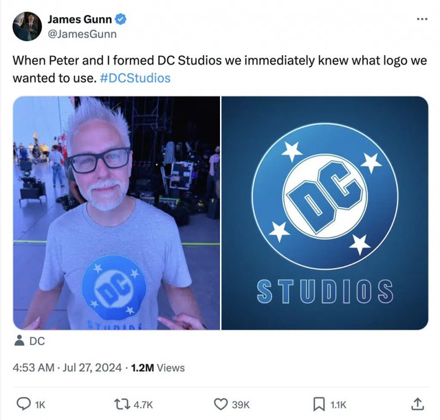 James Gunn bày tỏ sự thích thú trước màn trở lại của logo hình "viên đạn DC" lịch sử