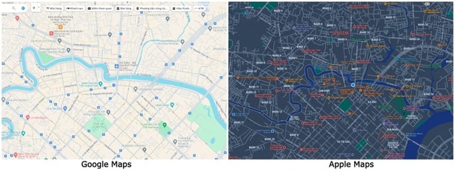 Apple Maps đối đầu trực tiện với Google Maps