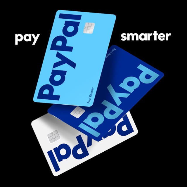 Logo PayPal được sử dụng trong thiết kế thẻ ghi nợ