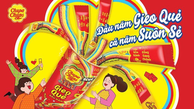 Chuppa Chups và bao bì Tết