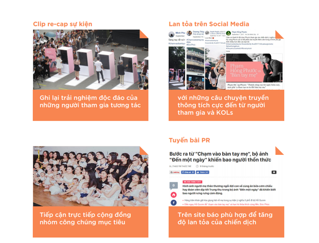 Giải ph&aacute;p On+Off trong Event Marketing với chương tr&igrave;nh Chạm v&agrave;o b&agrave;n tay mẹ