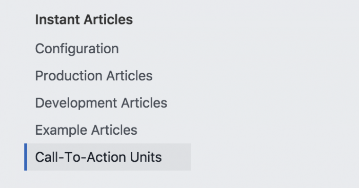 Facebook Instant Articles Call-to-Action Units