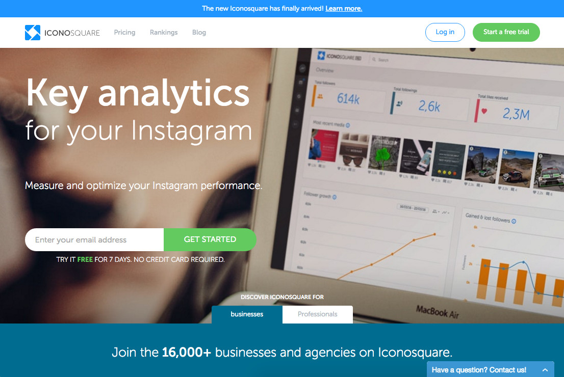 Công cụ giúp tăng hiệu suất bán hàng trên Instagram - Iconosquare