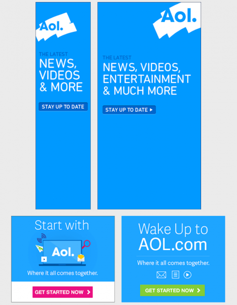 Mẫu banner quảng cáo của AOL