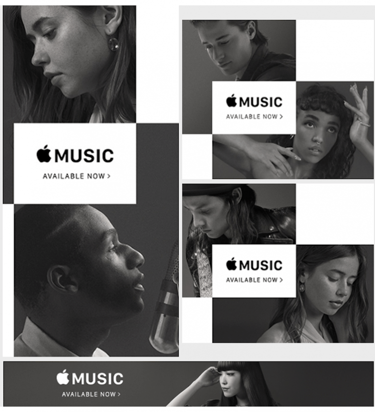 Mẫu banner đẹp cho quảng cáo của Apple Music