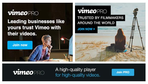 Màu sắc Banner quảng cáo của Vimeo