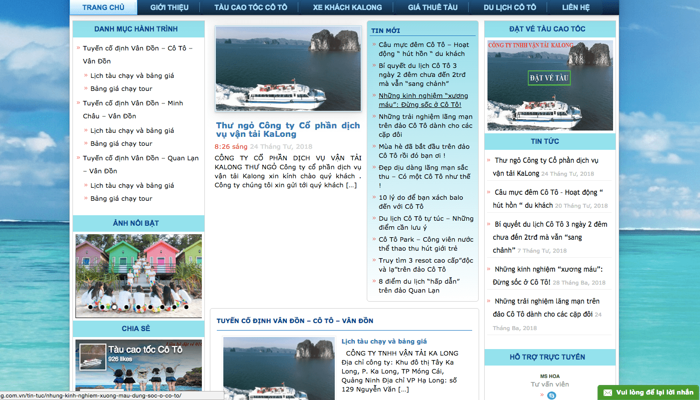 website làm marketing vận tải đường biển