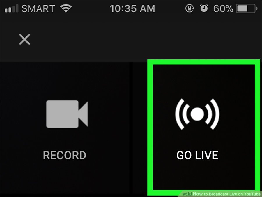 Cách live stream trên Youtube bằng điện thoại - Bước 4: Click vào Go live để bắt đầu live stream