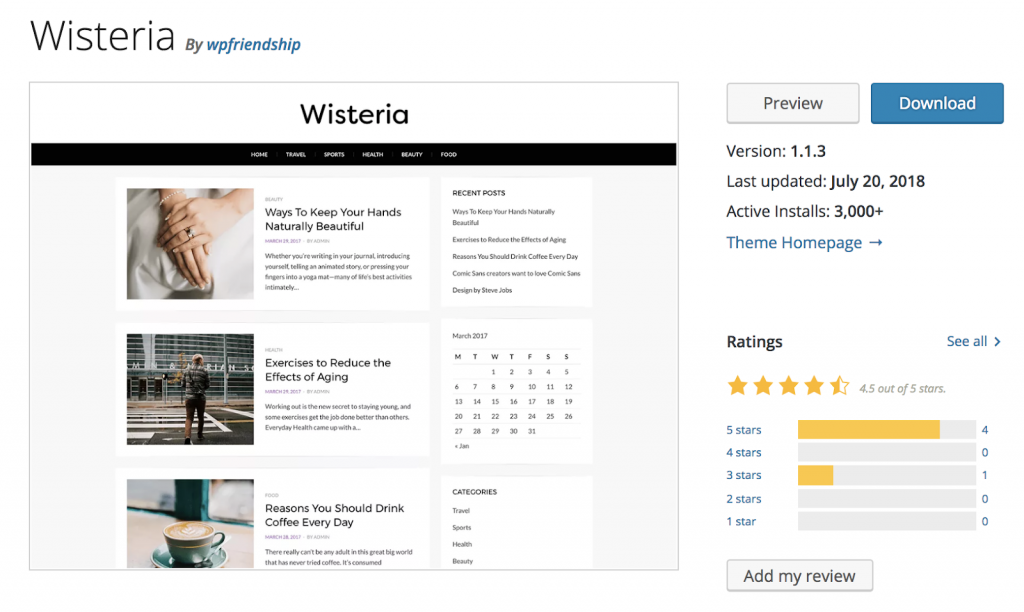 Wisteria - Theme wordpress miễn phí tốt nhất