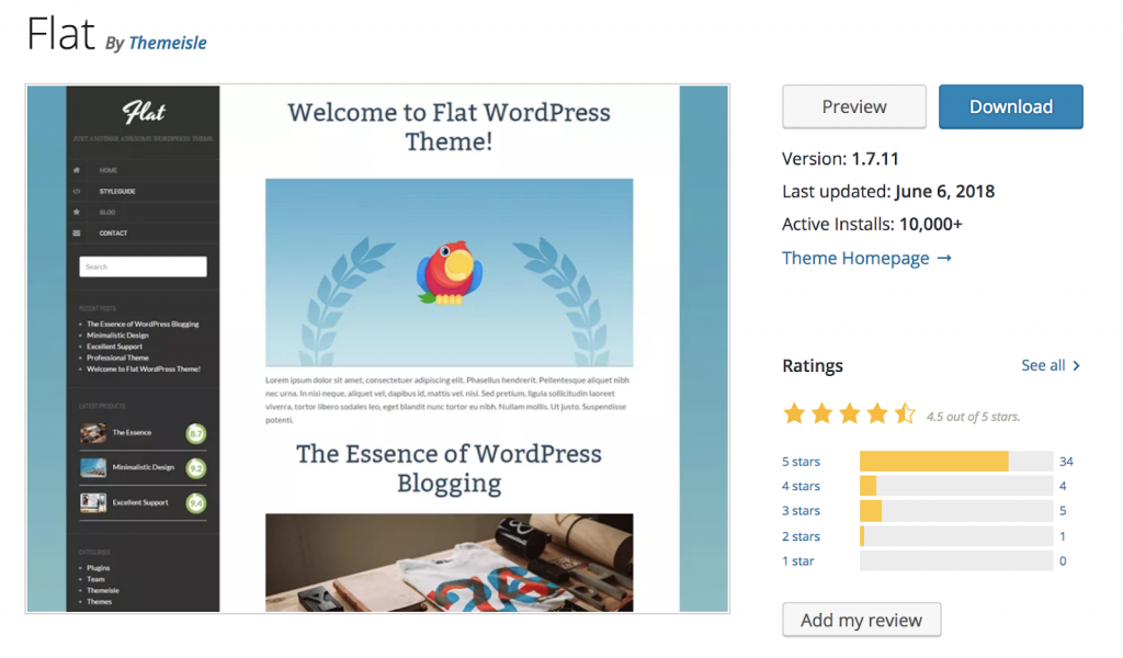 Flat - Theme wordpress miễn phí đơn giản đẹp nhất