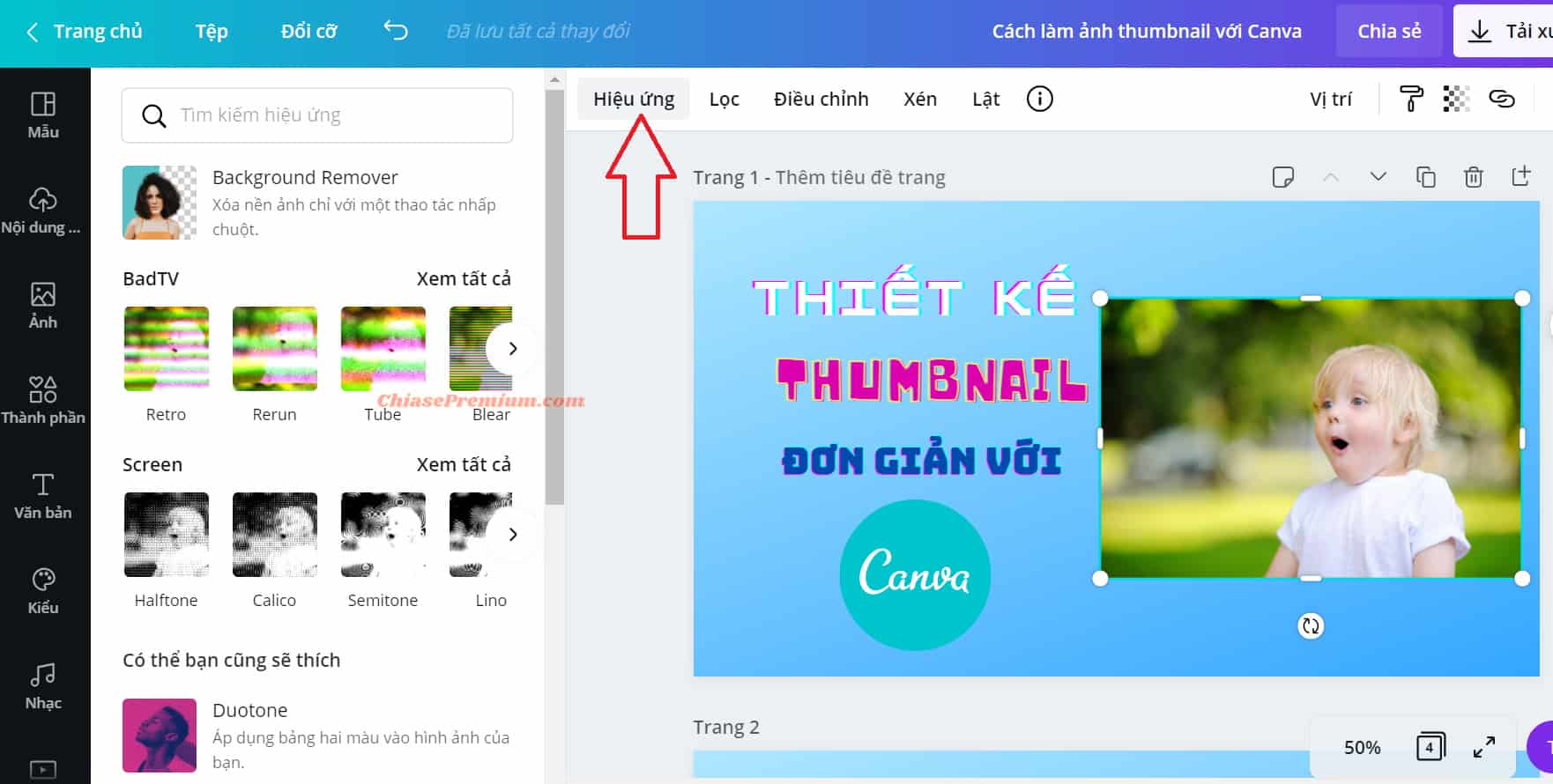 Cách làm thumbnail bằng Canva