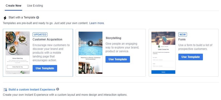 tạo quảng cáo Canvas Facebook đơn giản cho người mới bắt đầu bước 2