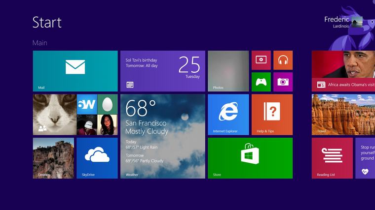 Giao diện đẹp mắt trên Windows 8 tuy nhiên nhận được khá nhiều ý kiến trái chiều