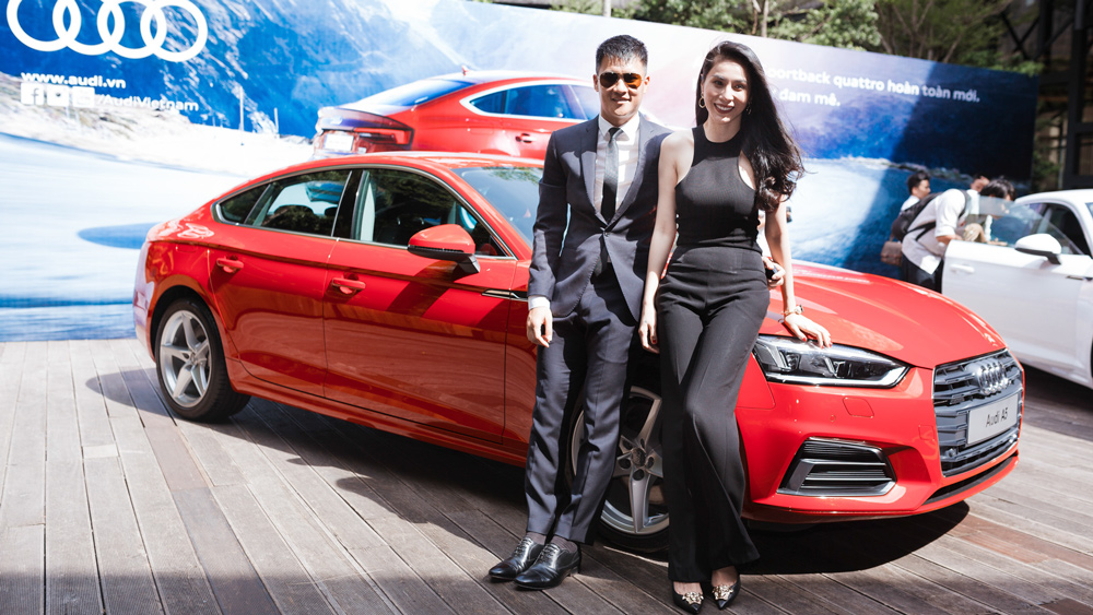 Vợ chồng Công Vinh - Thuỷ Tiên là Đại sứ thương hiệu Audi A5 Sportback
