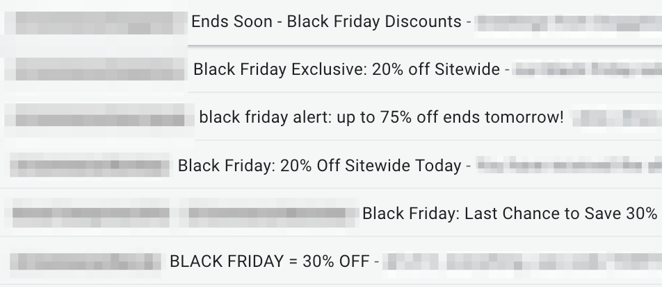 marketing black friday emails