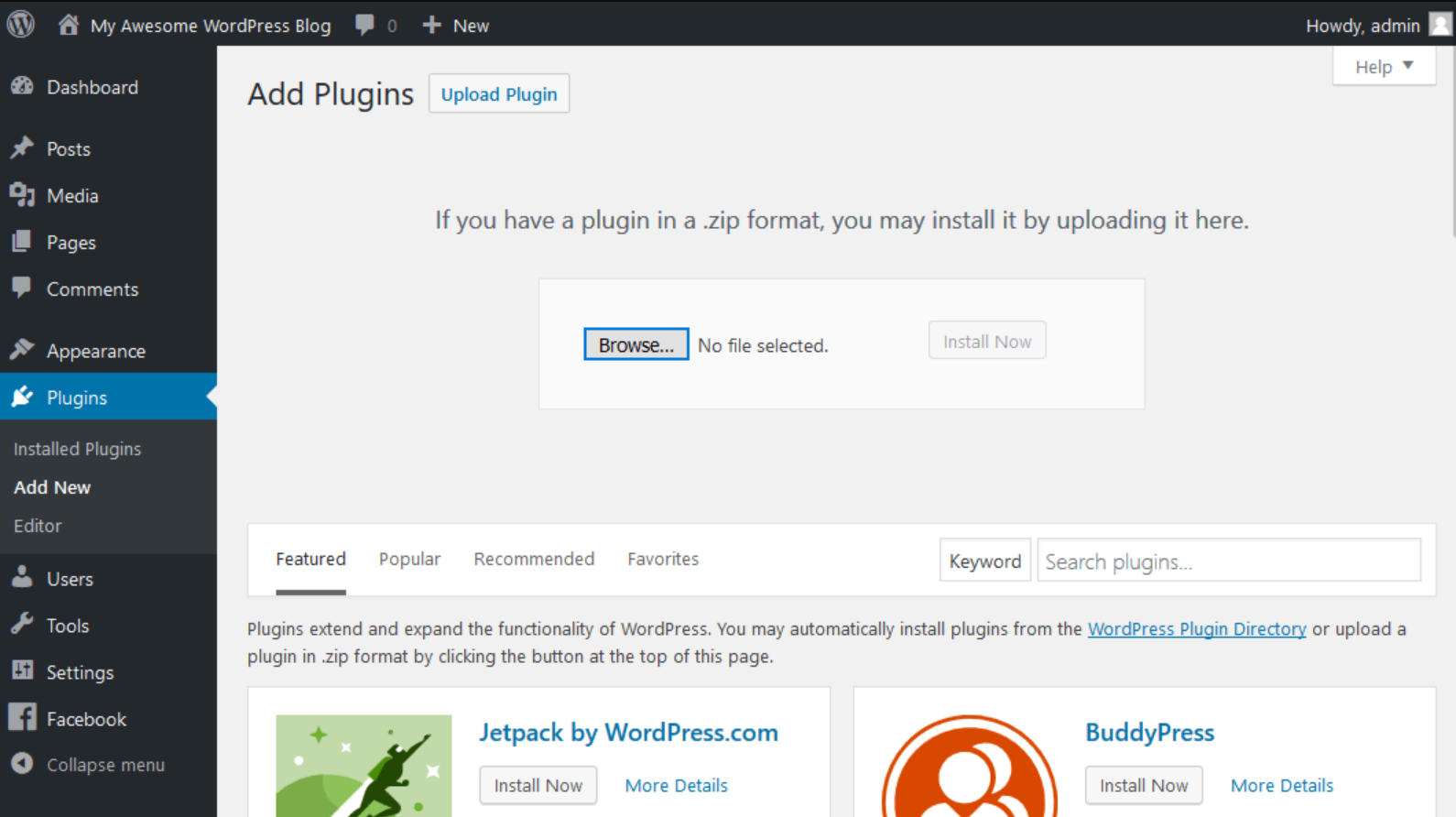 Cách cài đặt trực tiếp Plugin trên WordPress