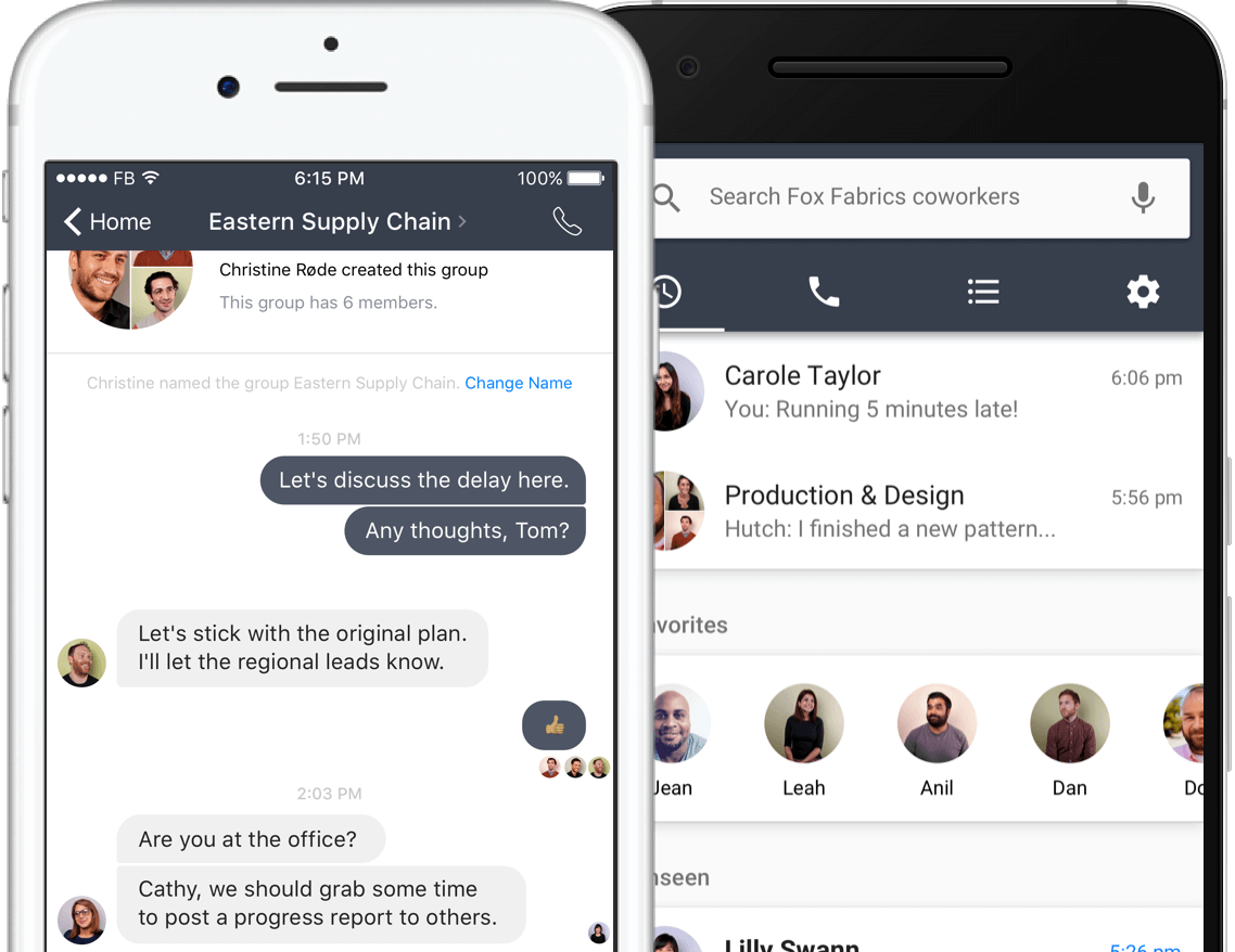 Tính năng Workplace chat của Workplace facebook