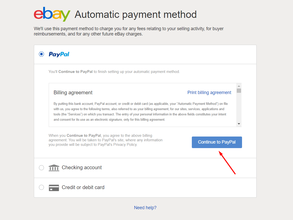Cài đặt hình thức thanh toán Ebay 1