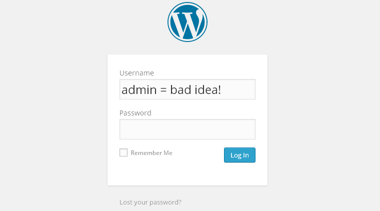 bảo mật wordpress - Đừng sử dụng “admin” làm tên người dùng (username)