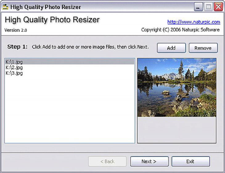 Phần mềm nén ảnh High Quality Photo Resizer