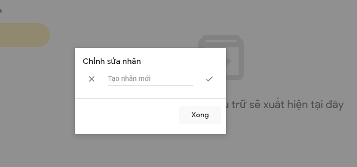 Thêm nhãn mới trong hộp công cụ bên tay trái của Keep