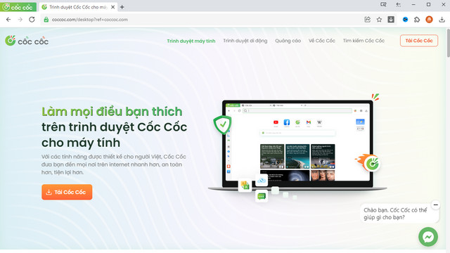 Cốc cốc một trong số trình duyệt web phổ biến nhất tại Việt Nam