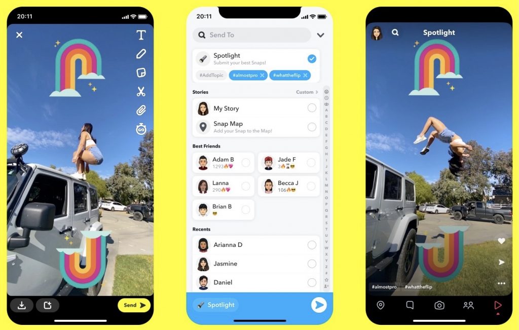 Marketers nên làm thế nào để tận dụng khi Snapchat ra mắt Spotlight