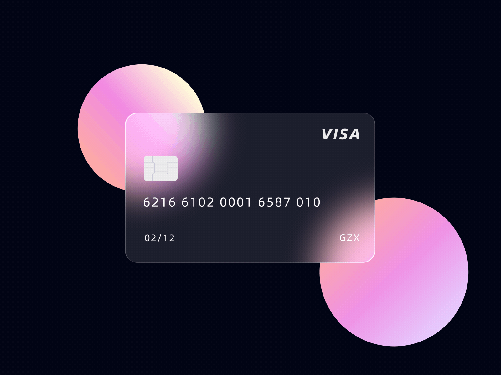 Mẫu thẻ Visa ấn tượng với glassmorphism