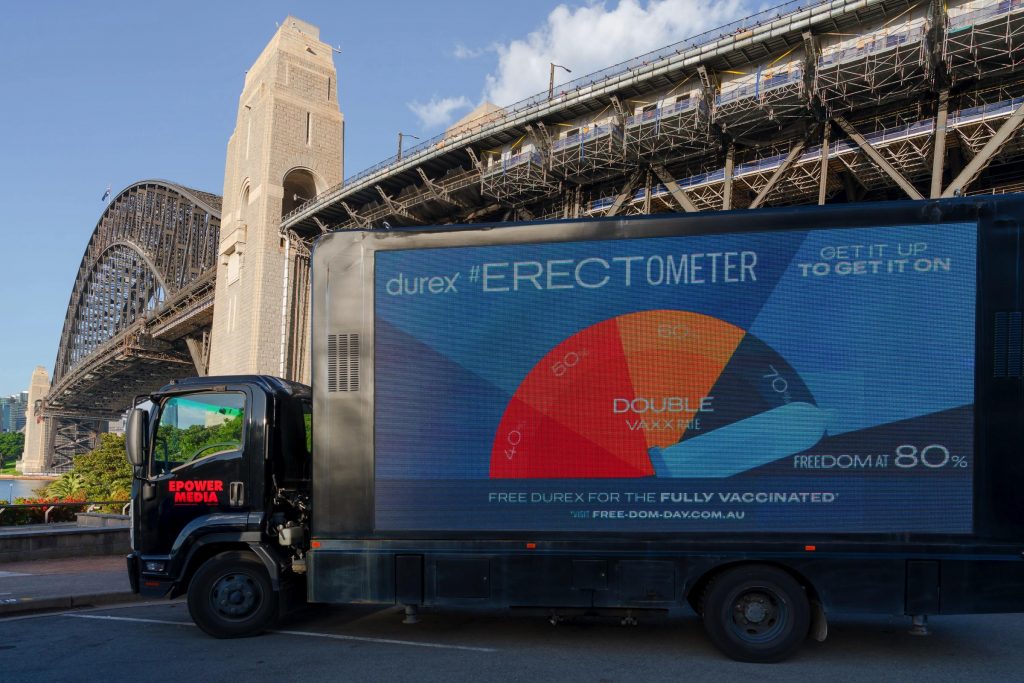 Xe tải trở Bao cao su Durex của Erectometer