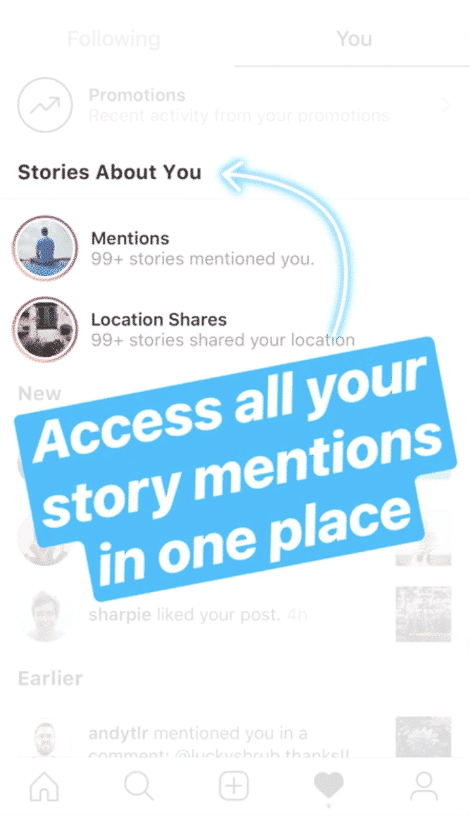 Theo dõi chỉ số của những story mà bạn được gắn thẻ trong tab hoạt động của Instagram