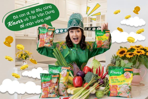 Táo Vân Dung trong một quảng cáo Tết 2022 của Knorr