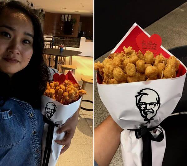 KFC ở New Zealand đã phát hành một bó hoa gà rán phiên bản giới hạn để giúp mọi người thể hiện với người đặc biệt của họ