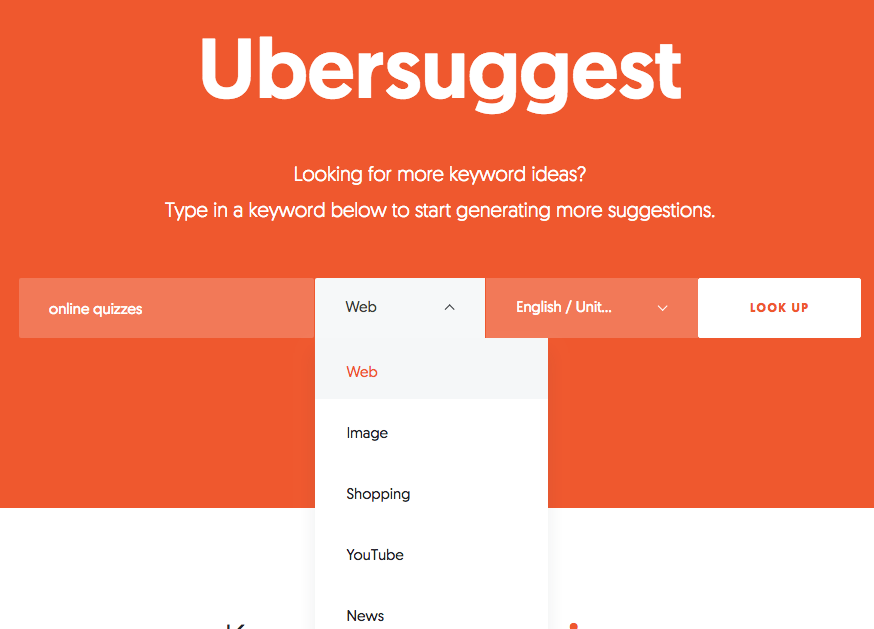 UberSuggest là công cụ hỗ trợ người dùng nghiên cứu từ khóa