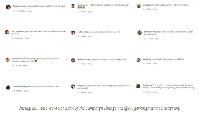Quan điểm của người dùng trên Instagram về chiếc burger Tháng 6 của Burger King