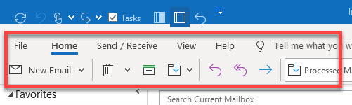 Outlook sử dụng Ribbon