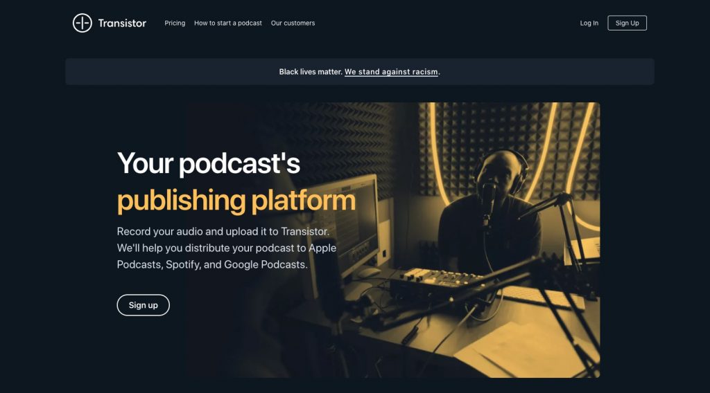 Transistor hiện đáng là dịch vụ podcast hosting khá mới trên thị trường
