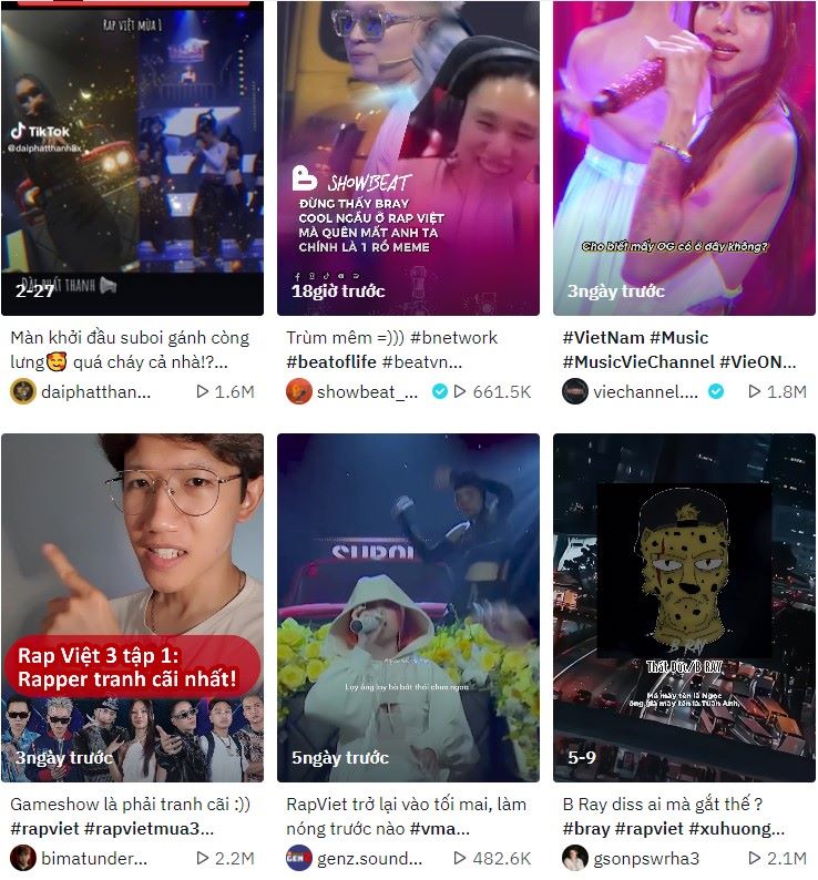 Rap Việt xuất hiện tràn lan trên mạng xã hội TikTok